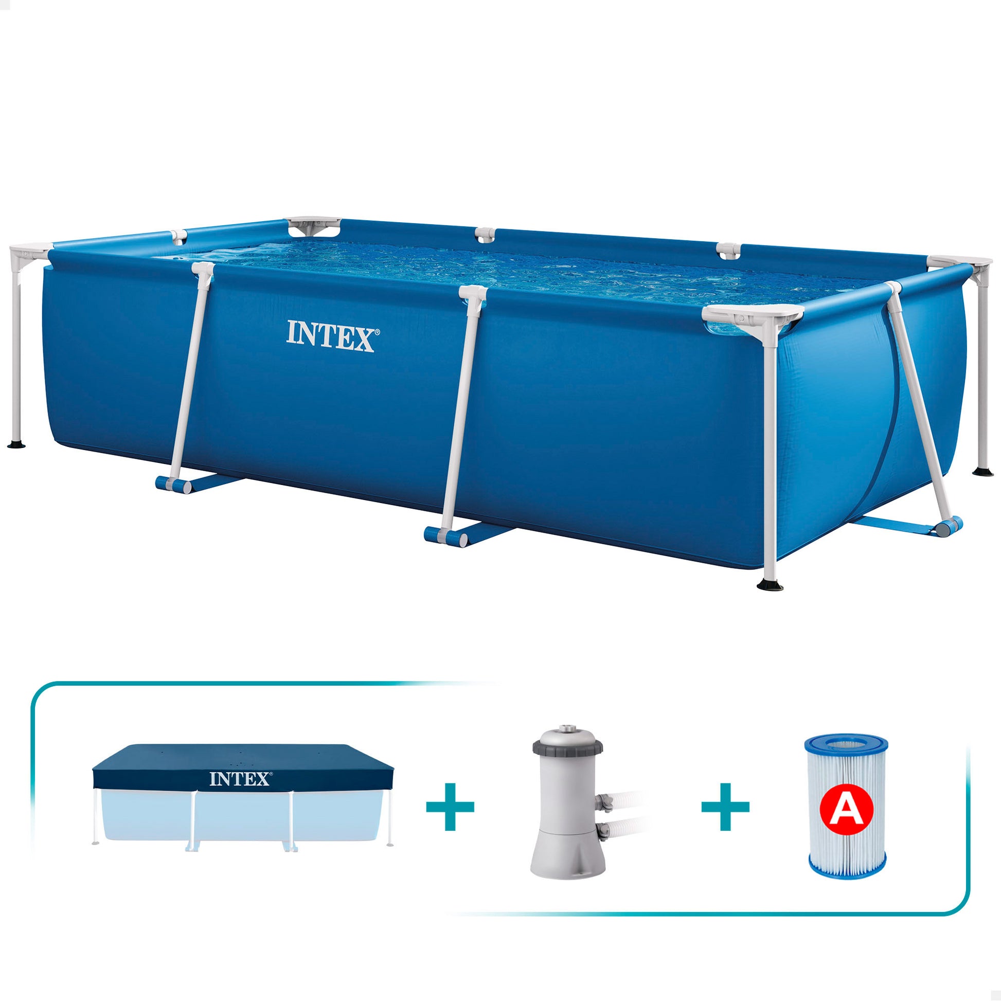 Pack Intex Piscina Small Frame Family Con Piscina Hinchable + Cobertor + Depuradora (3 Piezas)_0