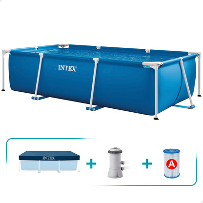Pack Intex Piscina Small Frame Family Con Piscina Hinchable + Cobertor + Depuradora (3 Piezas)_0