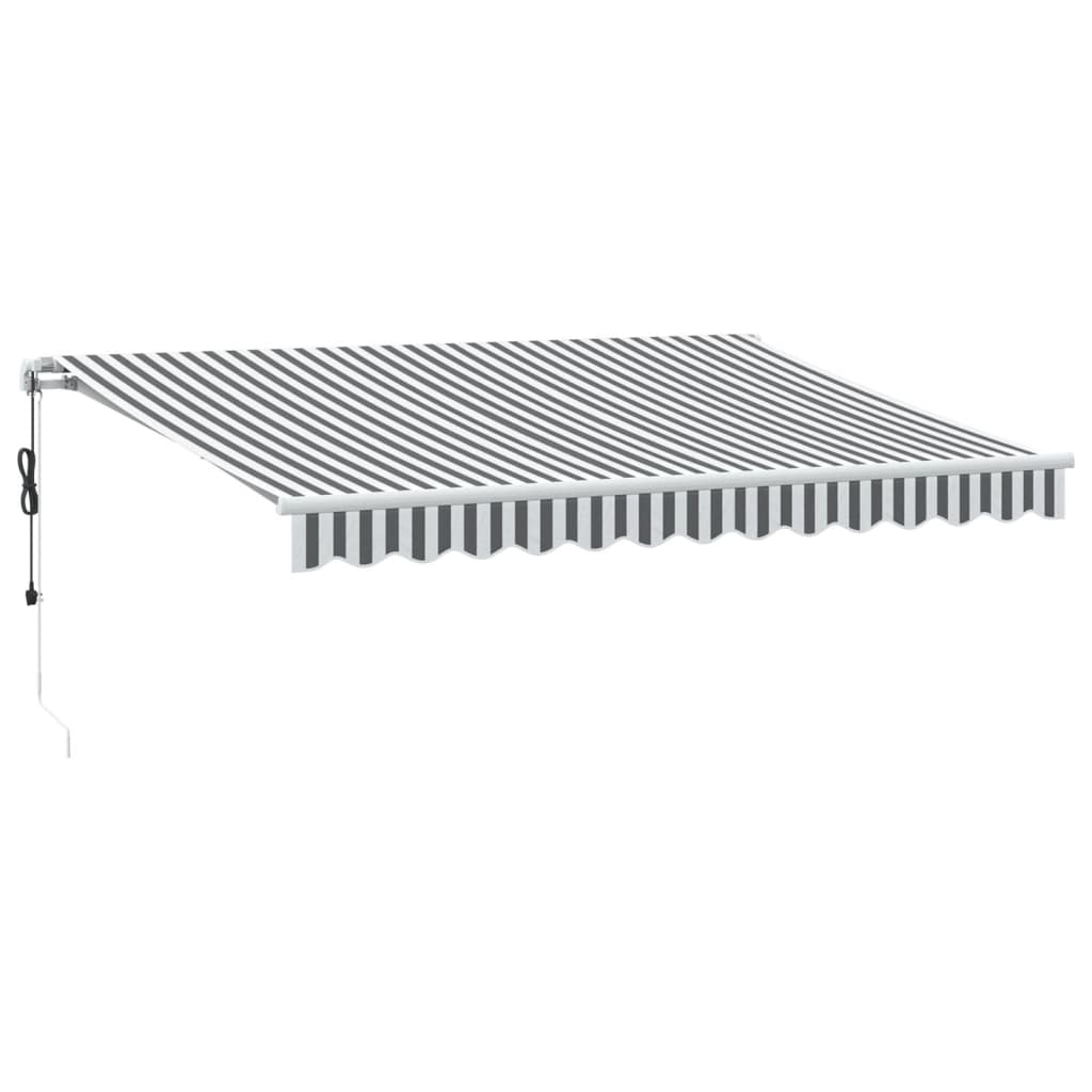 Toldo Retráctil Automático Gris Antracita Y Blanco 350x250 Cm_0
