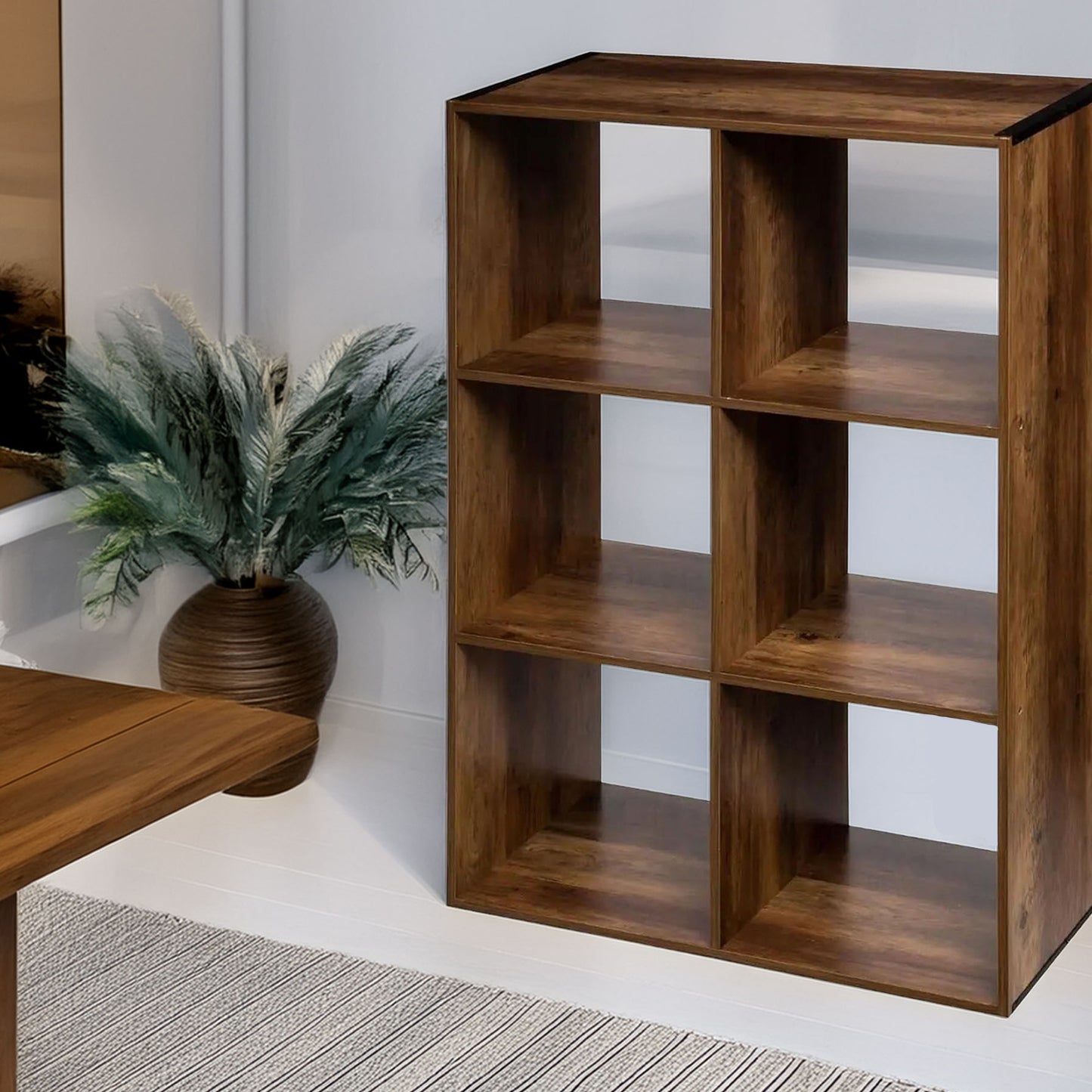 Wellhome Estantería Mix 6 Compartimentos Madera Industrial_3