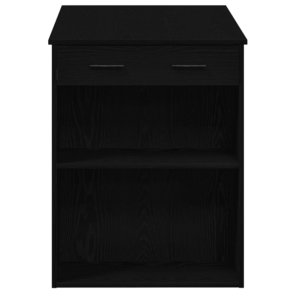 Escritorio Con Cajón Y Estante Madera Contrachapada Roble Negro_4
