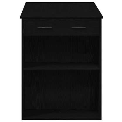 Escritorio Con Cajón Y Estante Madera Contrachapada Roble Negro_4
