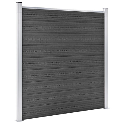 Juego De Paneles De Valla Wpc Negro 526x186 Cm / Vetonek_5