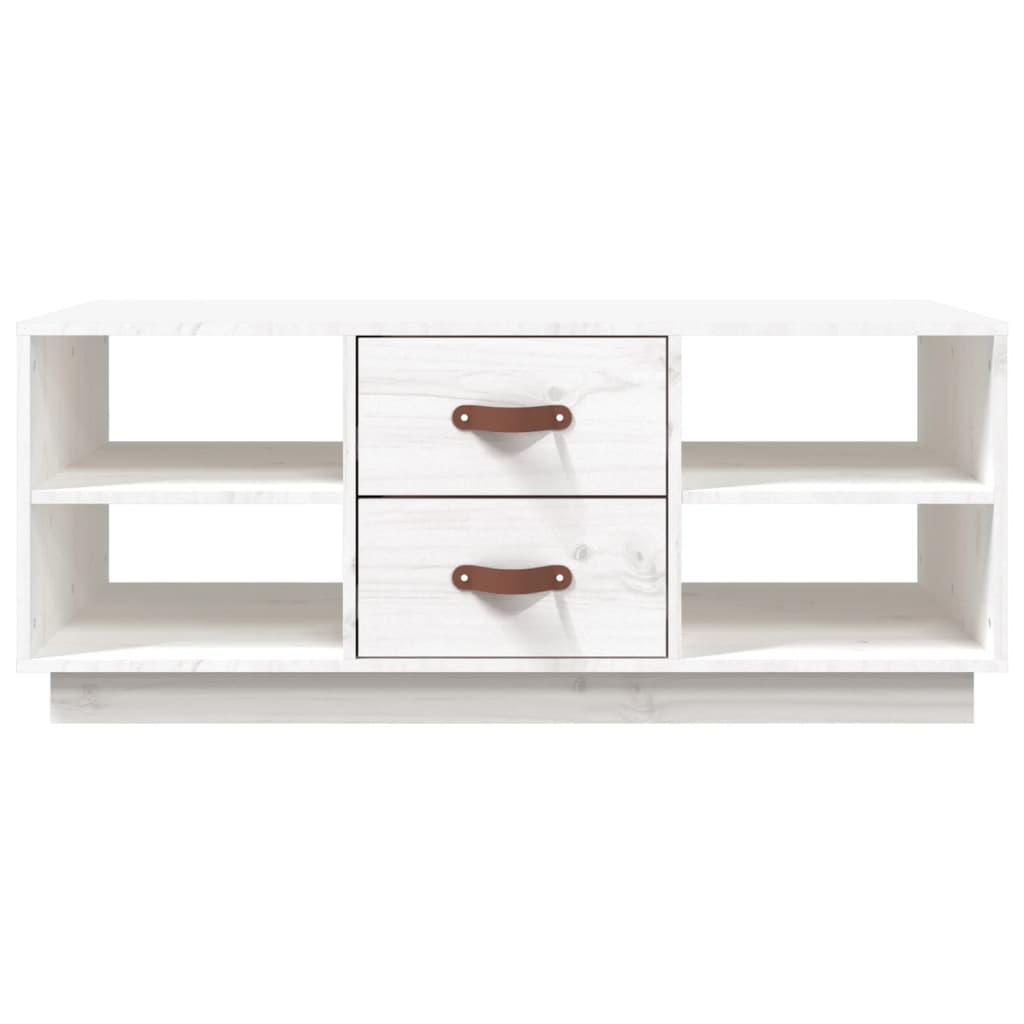 Mesa De Centro De Madera Maciza De Pino Blanco 100x50x41 Cm_3