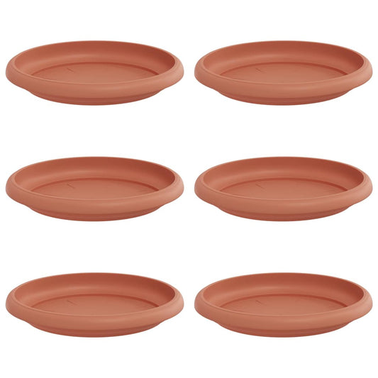 Bandeja Redonda Para Flores 6 Uds. Rojo Ladrillo Ø 14 X 2 Cm_0