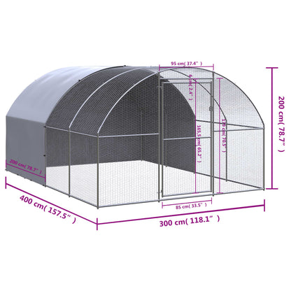 Vidaxl Gallinero De Exterior De Acero Galvanizado 3x4x2 M_2