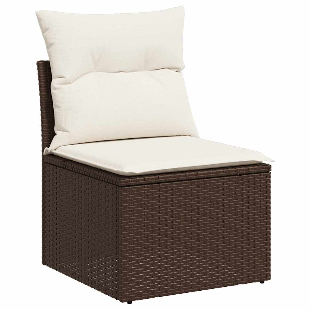 Set Comedor De Jardín 5 Piezas Y Cojines Ratán Sintético Marrón / Vetonek_1