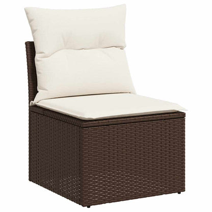 Set Comedor De Jardín 5 Piezas Y Cojines Ratán Sintético Marrón / Vetonek_1