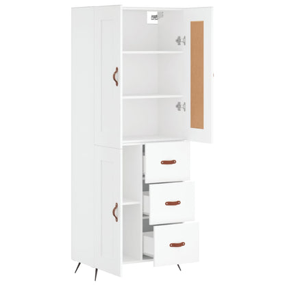 Aparador Alto Madera Contrachapada Blanco 69,5x34x180 Cm_3