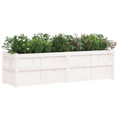 Jardinera De Madera Maciza De Pino Blanca 180x50x50 Cm_3
