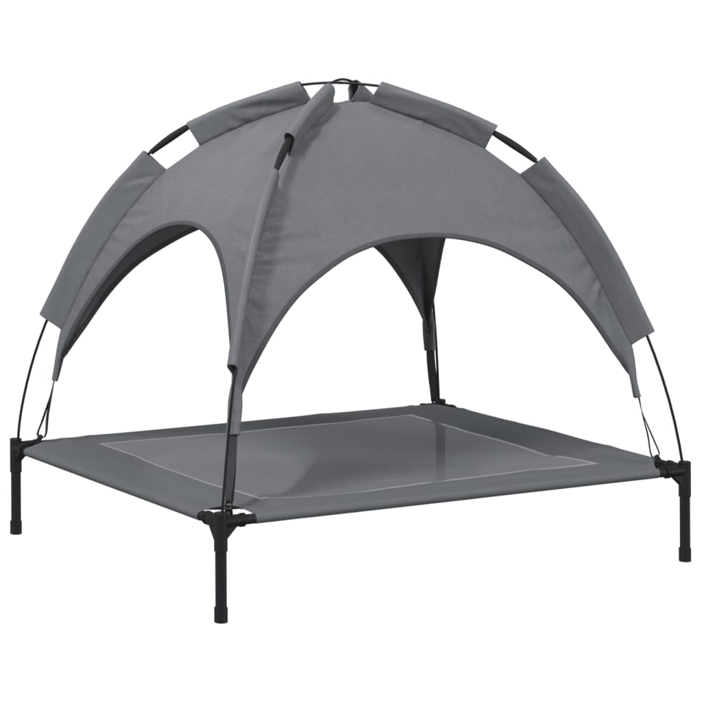 Cama Para Perros Con Dosel Antracita Tela Oxford Y Acero / Vetonek_1