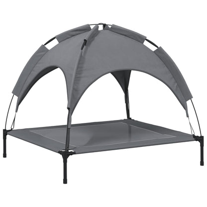Cama Para Perros Con Dosel Antracita Tela Oxford Y Acero / Vetonek_1