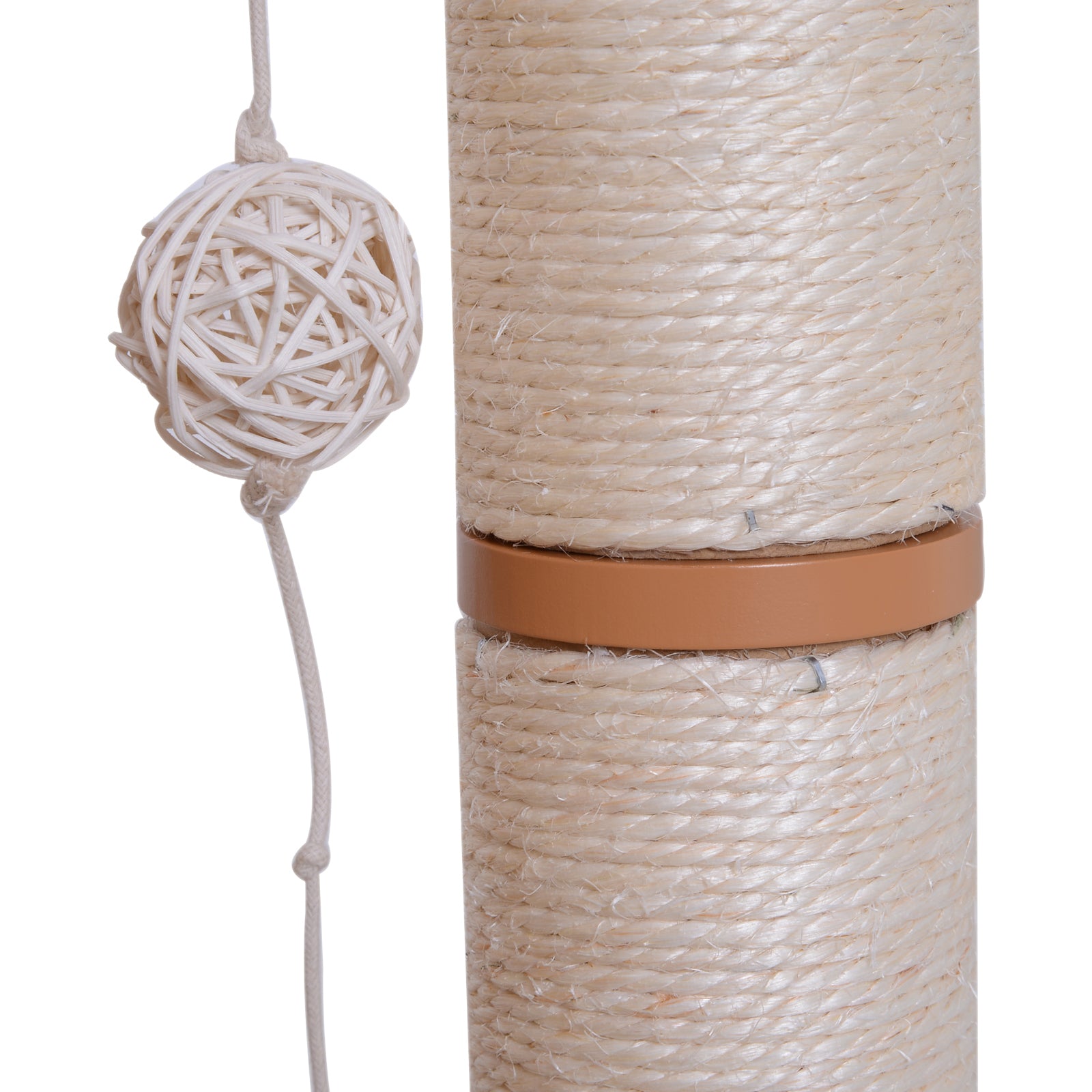 Pawhut Árbol Rascador Gatos De Madera 71,5x49,5x120 Cm Con Cueva Postes De Sisal_4
