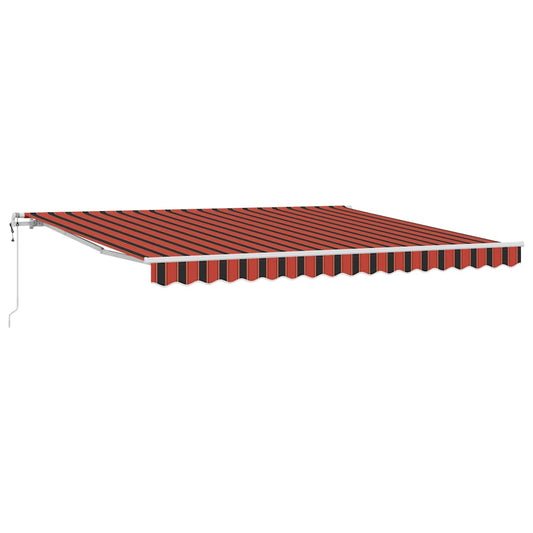 Toldo Retráctil Naranja Y Marrón 400 X 300 Cm Tela Y Aluminio_0