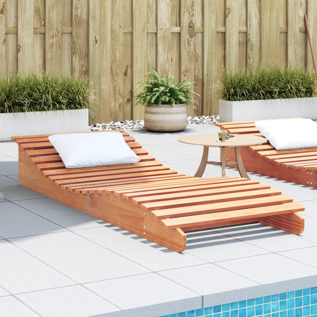 Tumbona De Madera Maciza De Pino Marrón Cera 205x80x31,5 Cm / Vetonek_2