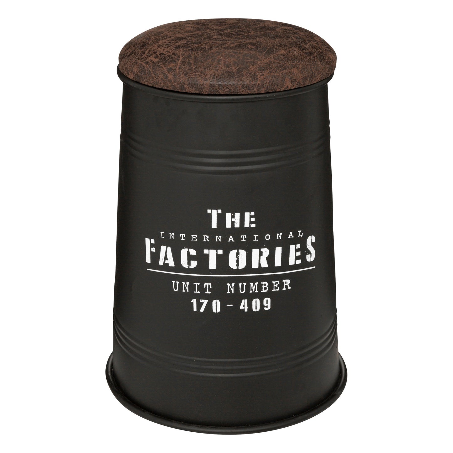 Puf Canister joao, Metal Y Madera, Negro