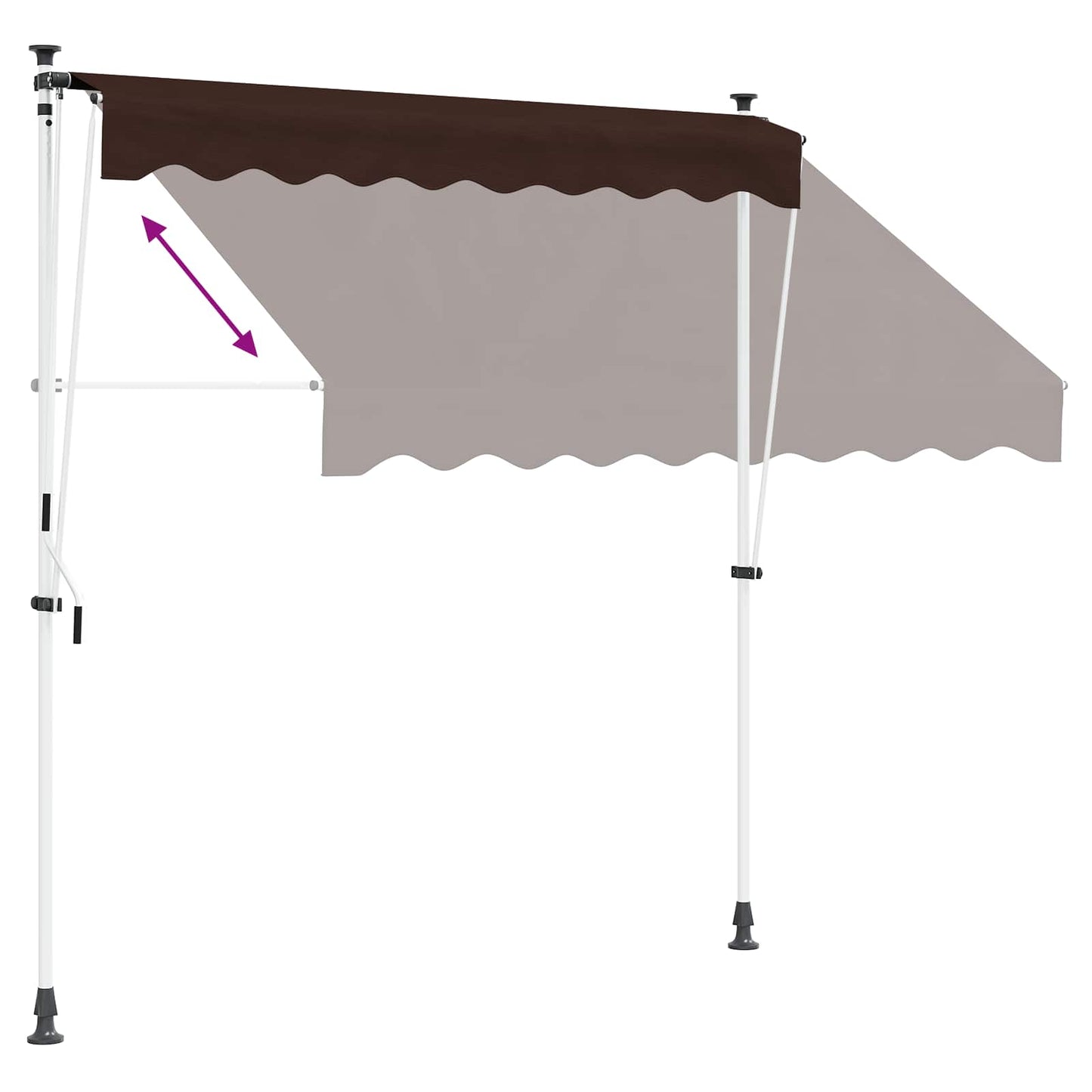 Toldo Retráctil Manual Marrón 400 Cm_5