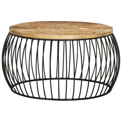 Mesa De Centro Madera De Mango Rugosa Ø68_0