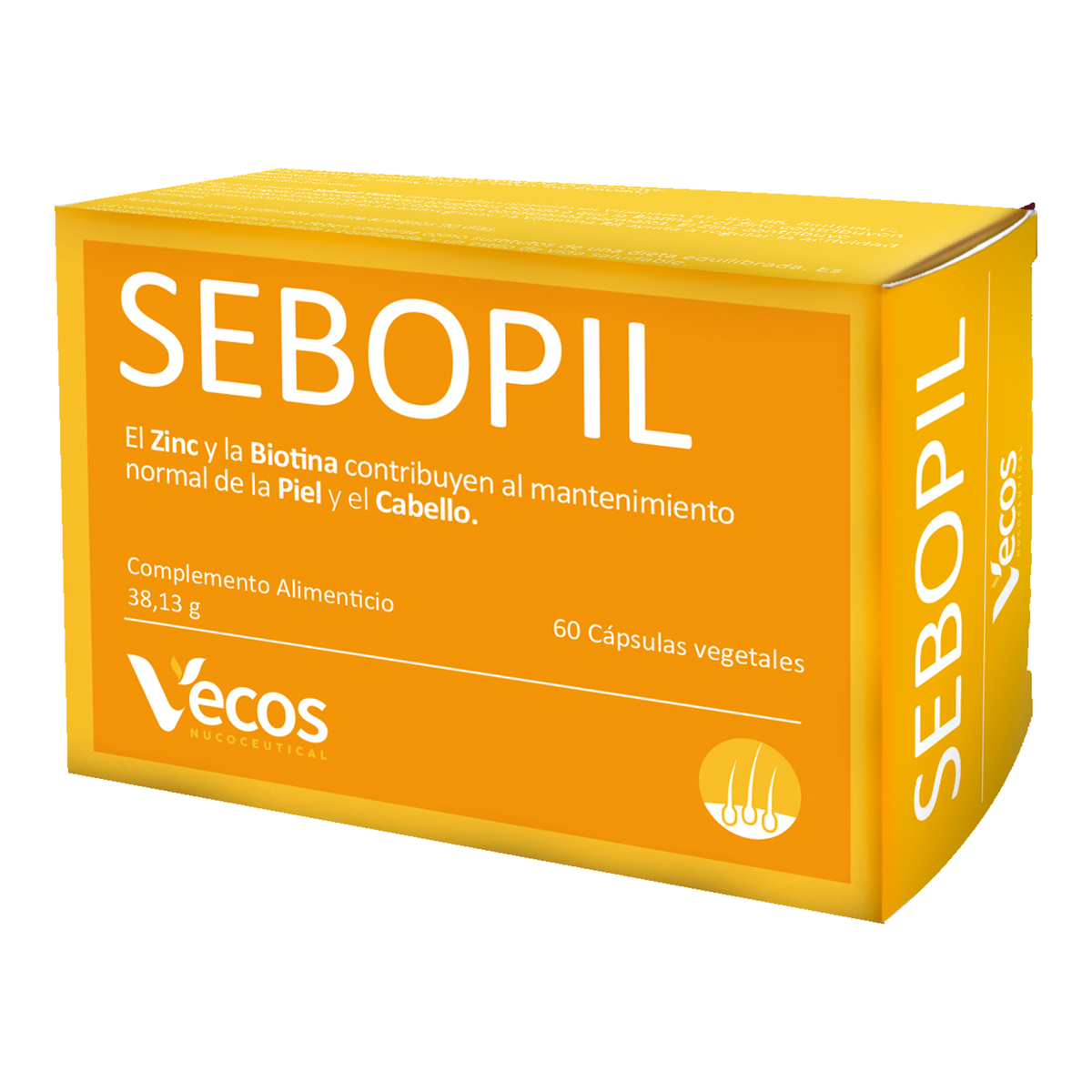 Sebopil Vecos 60 Cápsulas | Para Cuidado De Acné Y Piel Grasa | Zinc, Bardana Y Vitaminas B_0