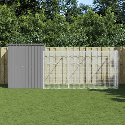 Vidaxl Caseta Perros Corral Acero Galvanizado Gris Claro 165x455x181cm_1