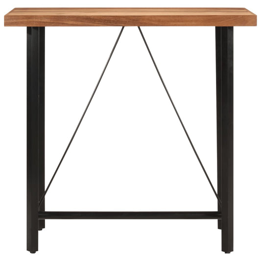 Mesa Alta De Hierro Y Madera Maciza De Acacia 110x55x107 Cm_0