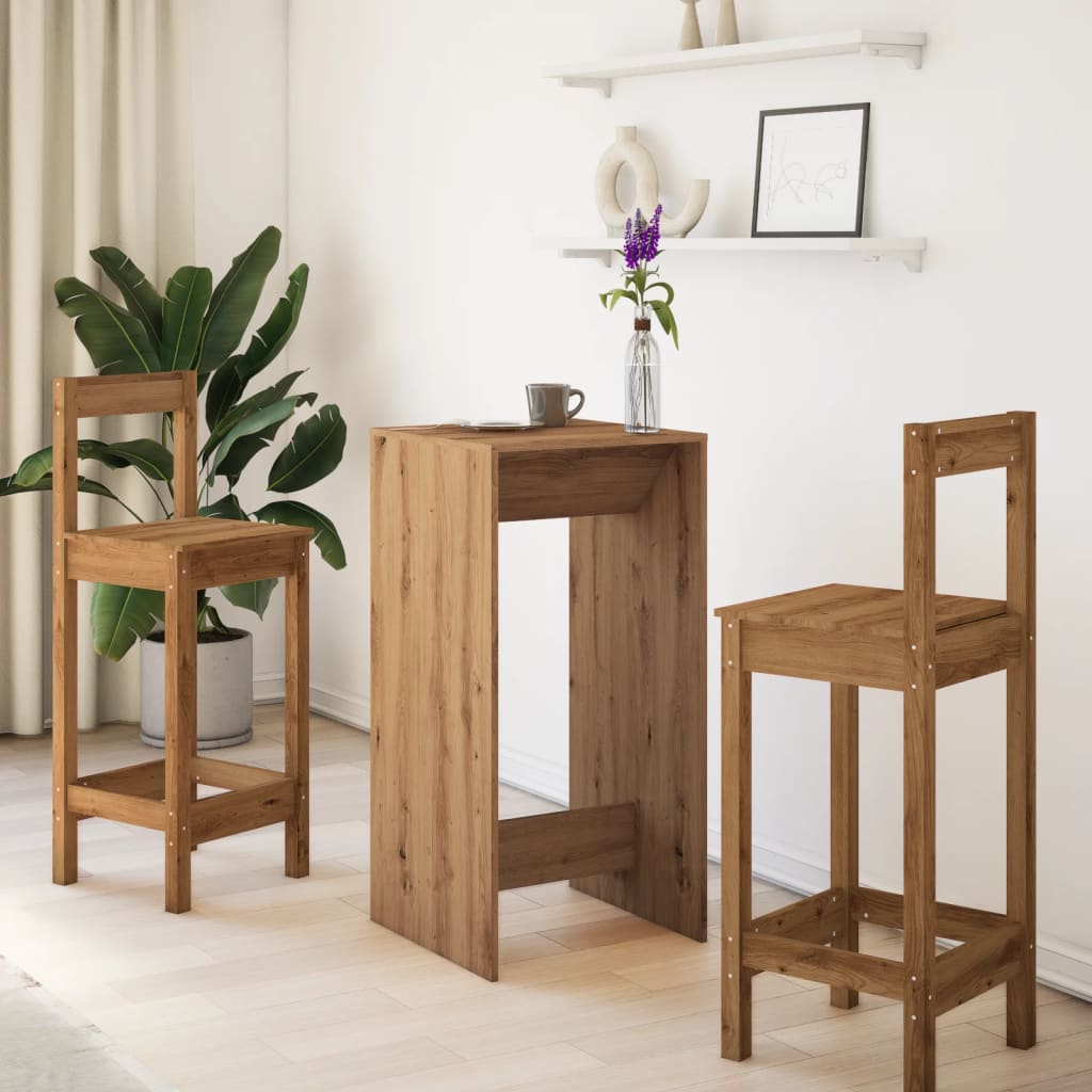 Mesa Alta De Bar Madera Ingeniería Roble Artisian 51x50x103,5cm_1