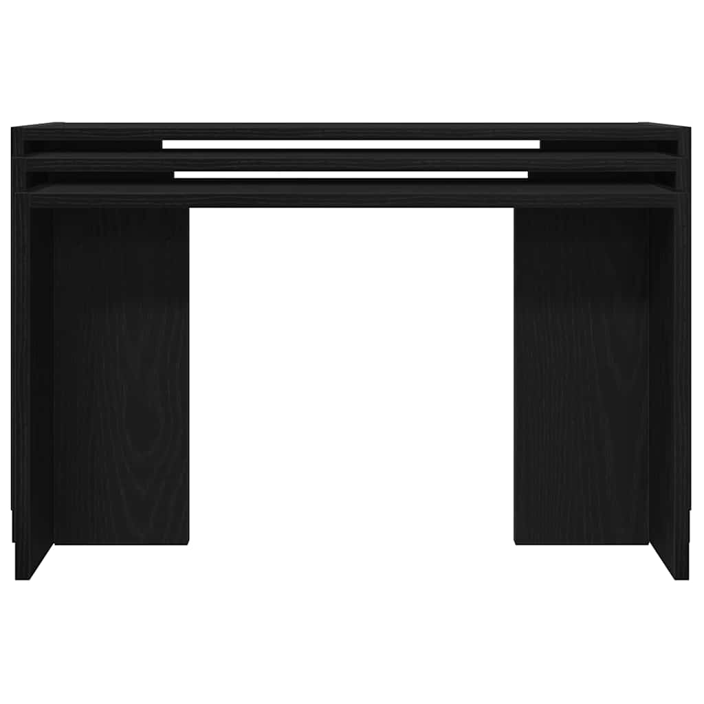 Mesas Apilables 3 Piezas Madera Contrachapada Negro_2