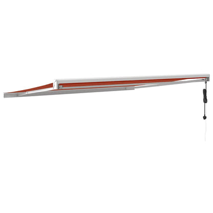 Toldo Retráctil Aluminio Y Tela Naranja Y Marrón 4,5x3 M_3