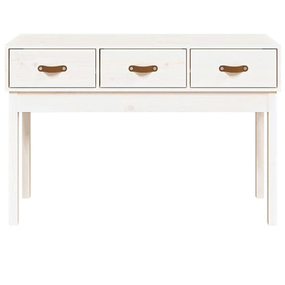 Mesa Consola De Madera Maciza De Pino Blanco 114x40x75 Cm_1