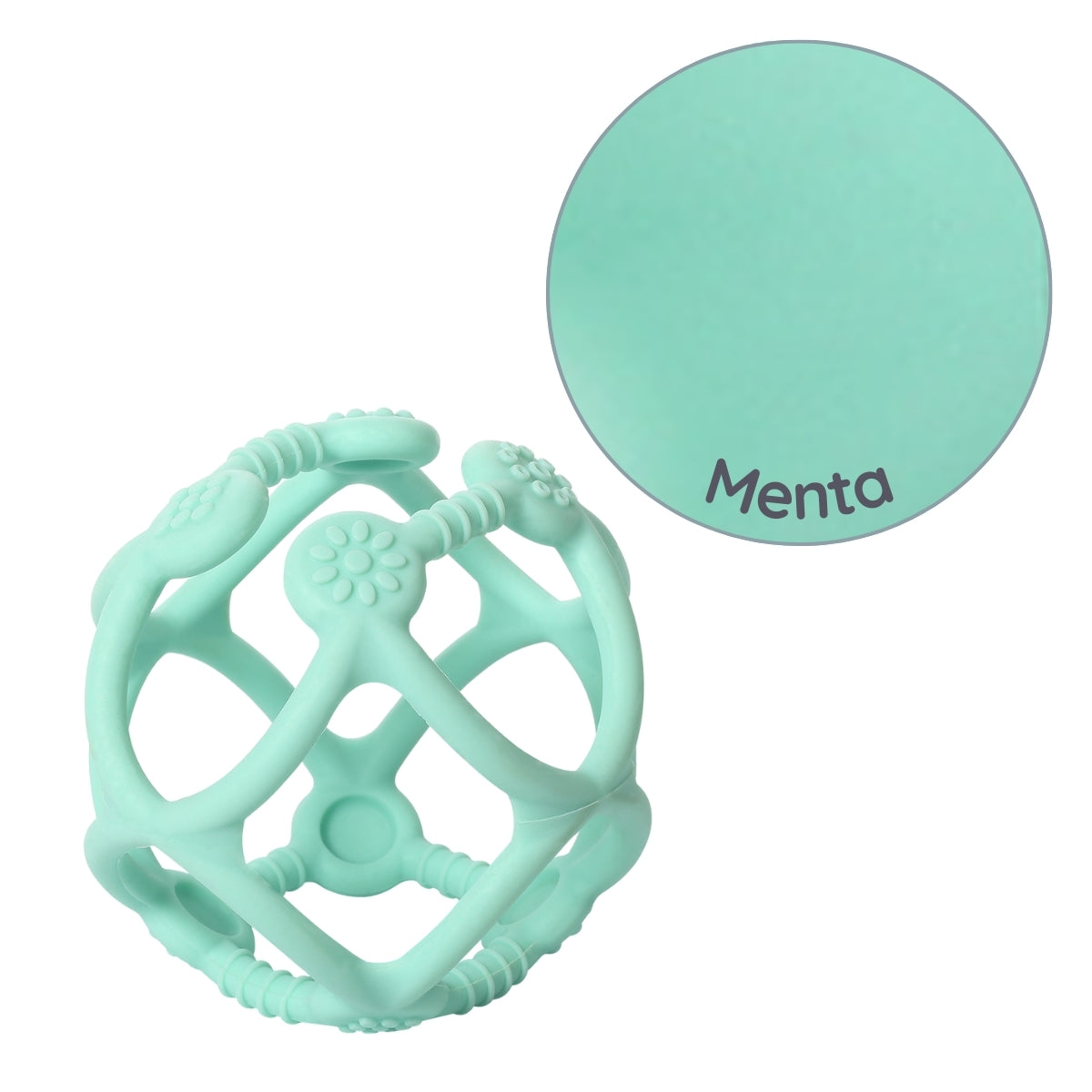 Mordedor De Silicona Pelota Ergonomica Mint_2