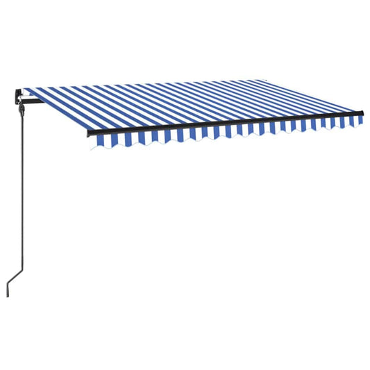 Toldo Manual Retráctil Con Led Azul Y Blanco 450x300 Cm_0