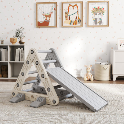 Aiyaplay Triángulo De Escalada Para Niños 3 En 1 Con Tobogán Y Rampa Gris_1