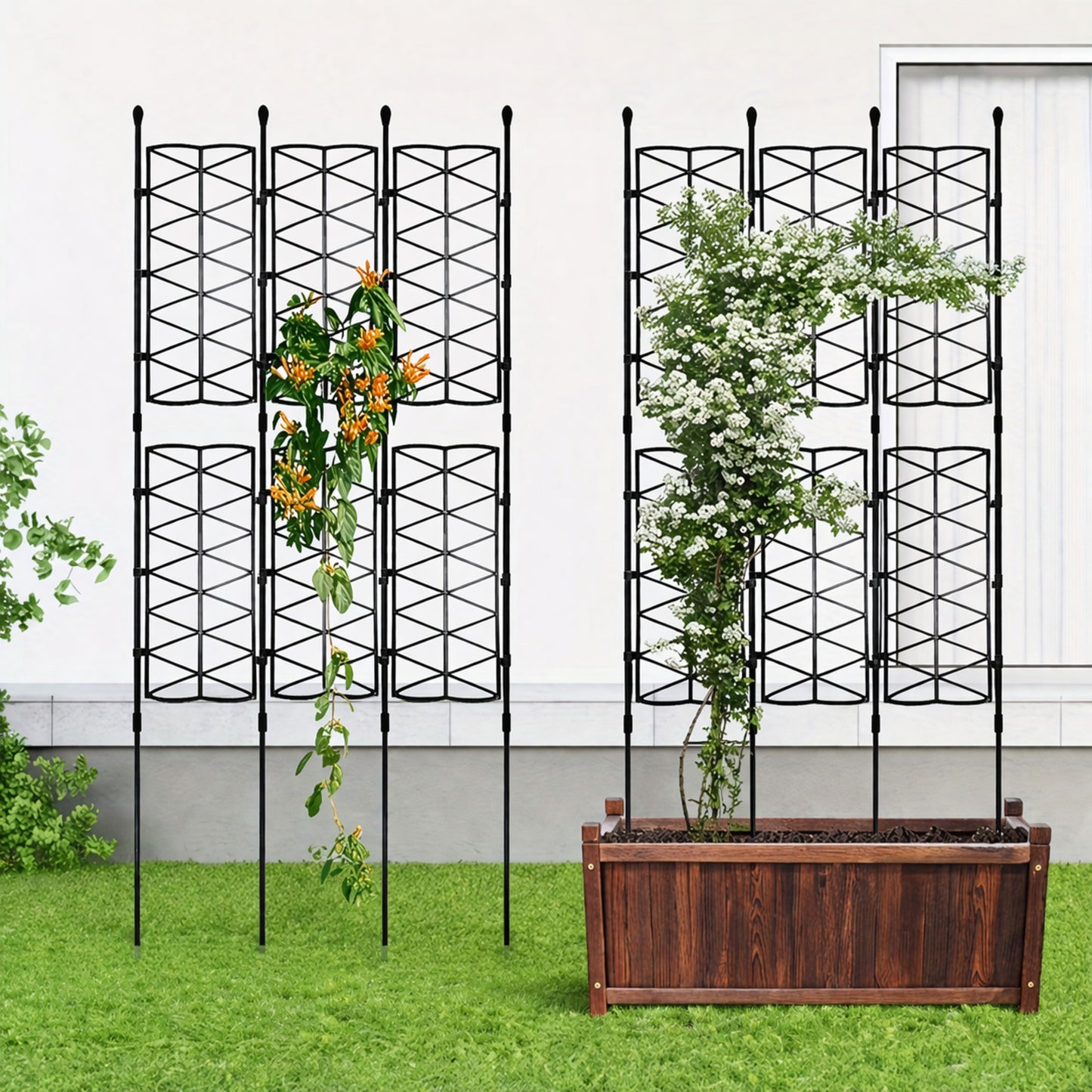 Enrejado Trepadoras 46x125cm Metal Negro | Nyana Garden_0