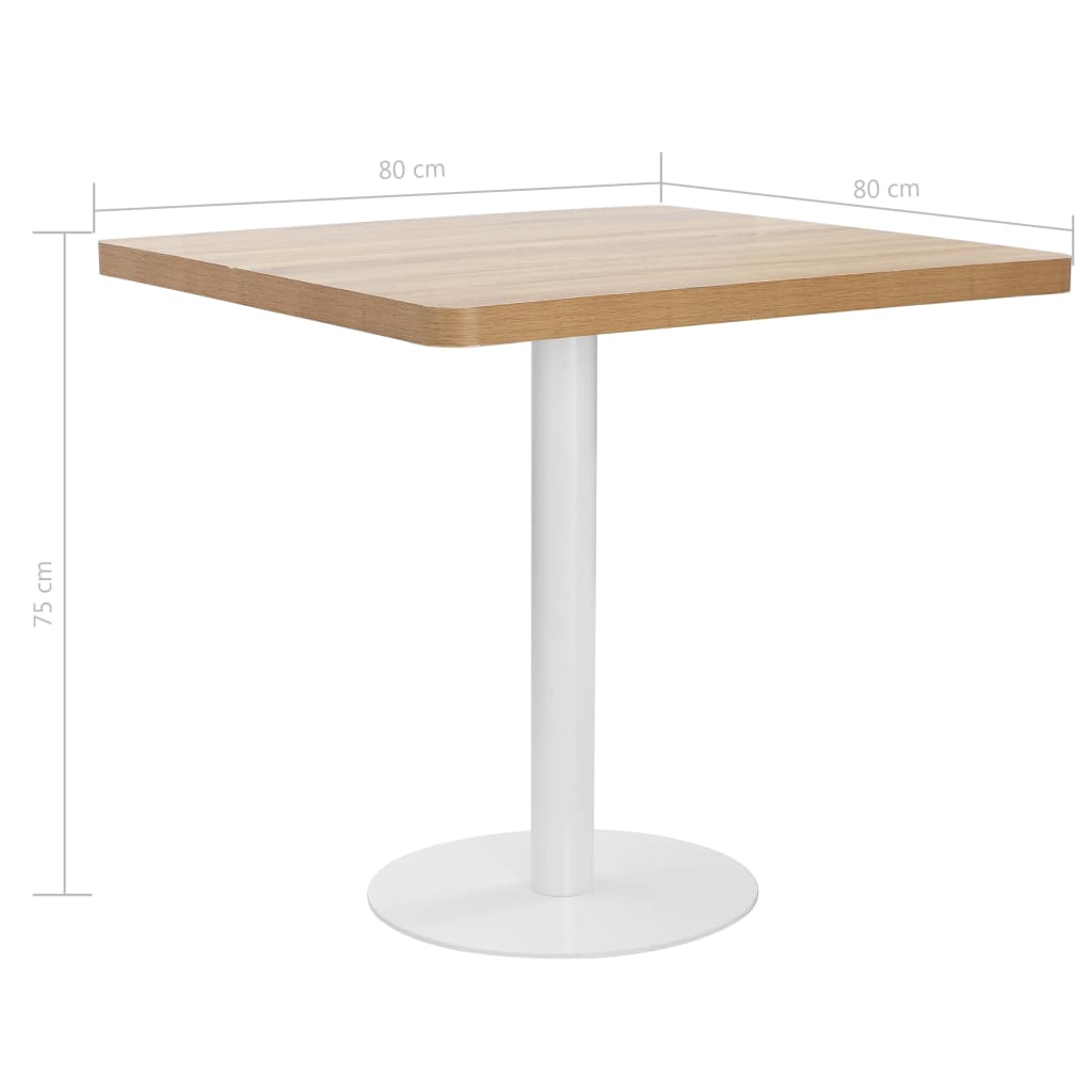 Mesa De Bistró Mdf Marrón Claro 80x80 Cm_4
