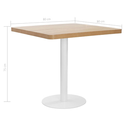 Mesa De Bistró Mdf Marrón Claro 80x80 Cm_4