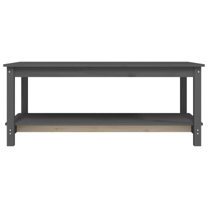 Mesa De Centro De Madera Maciza De Pino Gris 110x55x45 Cm_3