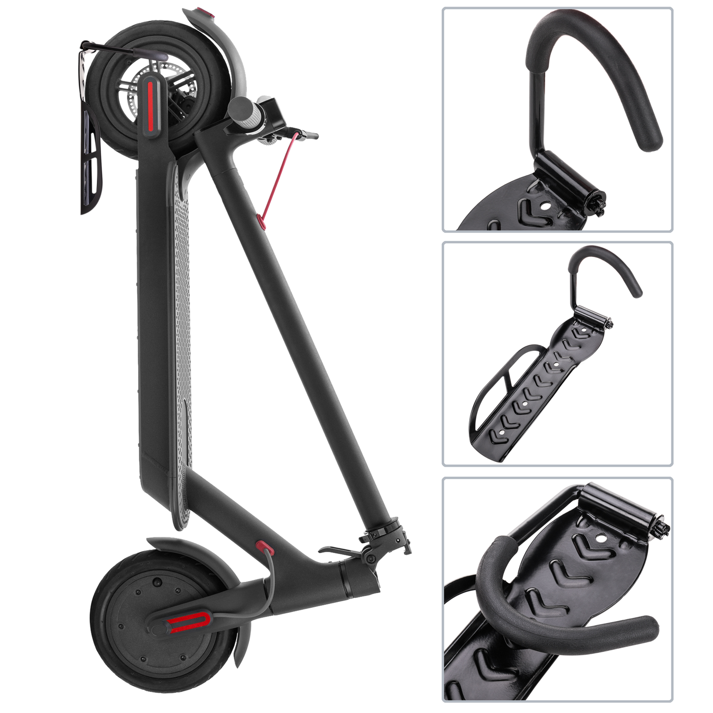 Soporte De Pared Con Gancho Ajustable Para Colgar Bicicleta Por La Rueda_2