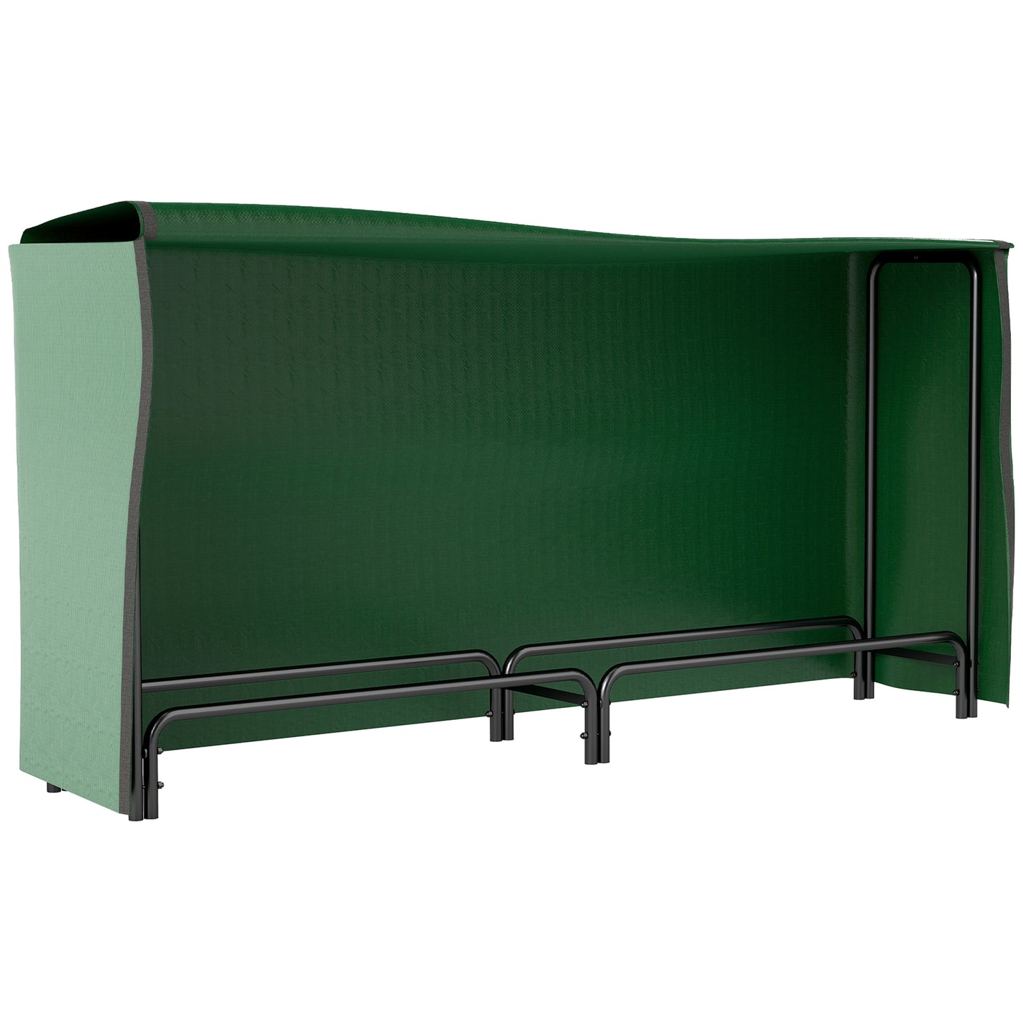 Outsunny Soporte Para Leña Con Cubierta Estante 200x36x99cm Verde Oscuro Y Negro_0