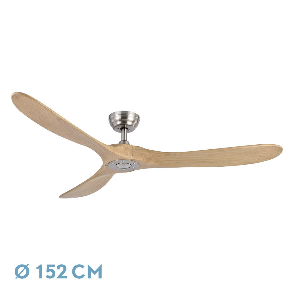 Ventilador Dc Marin Niquel 3 Aspas Haya Sin Luz 6 Velocidades 152d Temporizador Y Remoto 24_0