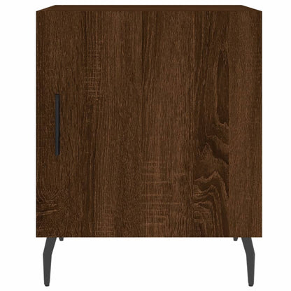Mesita De Noche Madera De Ingeniería Marrón Roble 40x40x50 Cm_4