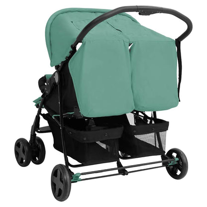 Vidaxl Carrito Para Gemelos De Acero Verde_4