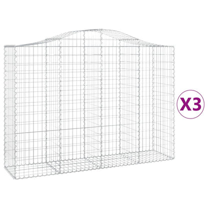 Cestas De Gaviones 3 Uds Forma De Arco Hierro 200x50x140/160 Cm_0