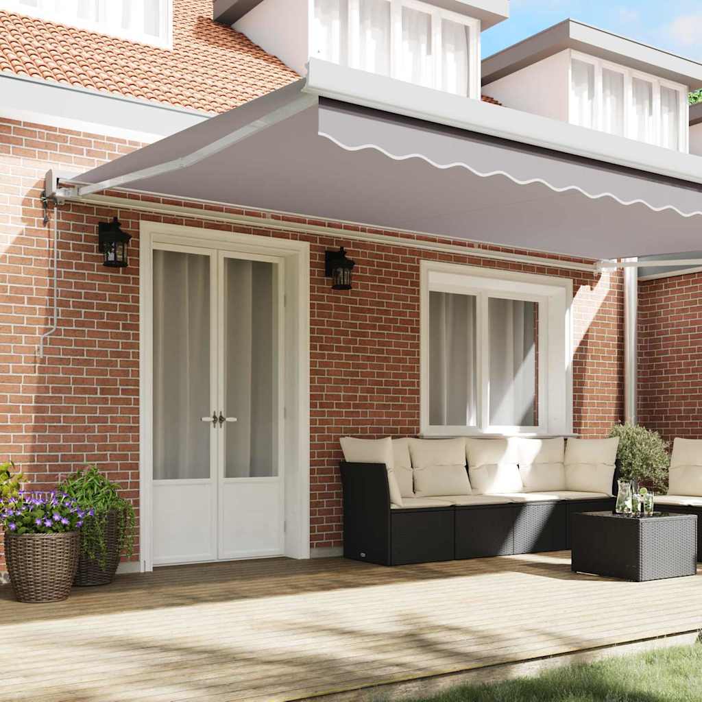 Toldo Retráctil Gris Claro 500 X 300 X 165 Cm Tela Y Metal_2