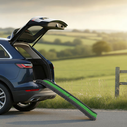 Pawhut Rampa Para Perros Con Césped Artificial 155 Cm Para Coche Plegable Con Asa_3