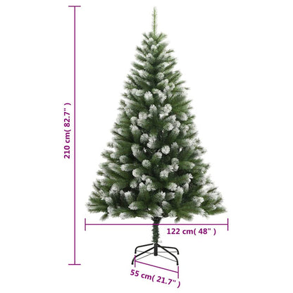 Vidaxl Árbol De Navidad Artificial Con Bisagras 300 Led Y Bolas 210 Cm_2