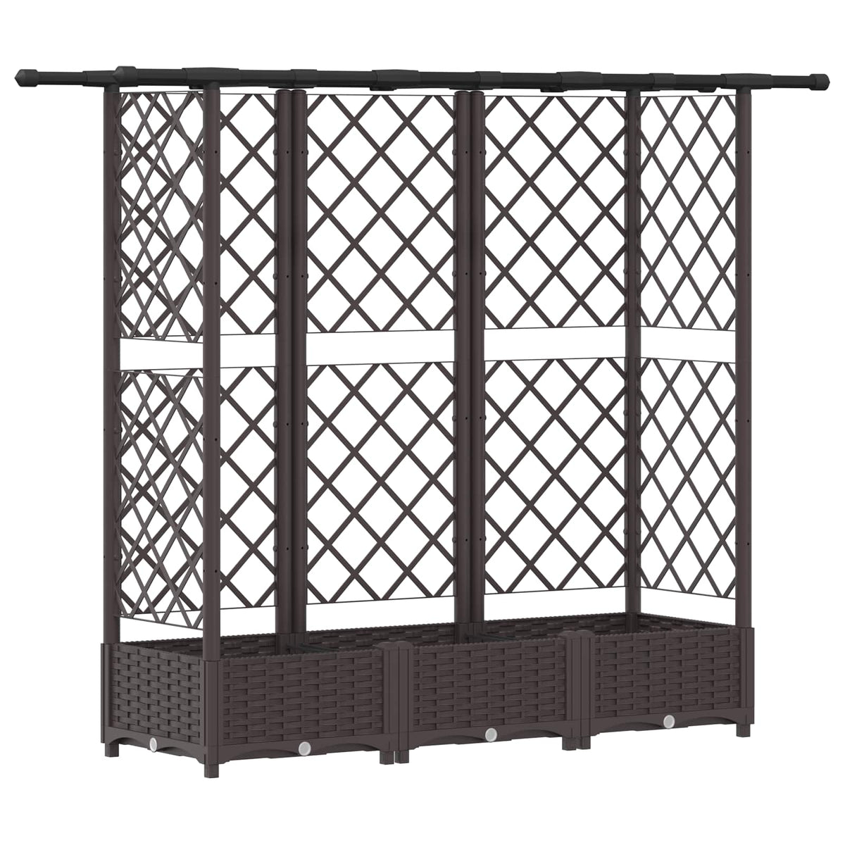 Cama Elevada Con Trellis Y Techo Marrón 164 X 40 X 121 Cm Pp_0