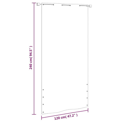 Vidaxl Toldo Pantalla Para Balcón Tela Oxford Blanco 120x240 Cm_2