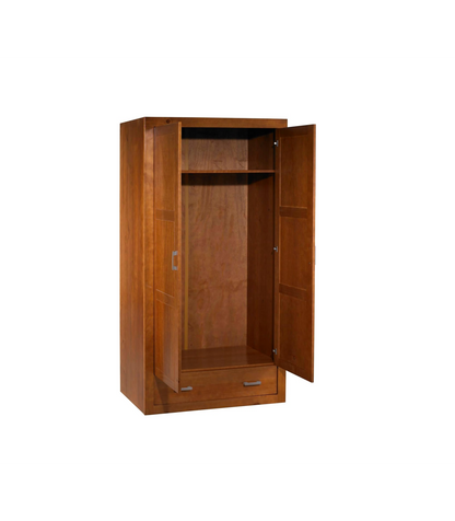 Armario Ropero Madera Maciza Acabado Cerezo 200 Cm(alto)105 Cm(ancho)55 Cm(largo)_3