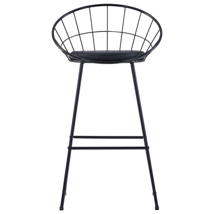 Taburete De Barra De Cocina 2 Unidades Cuero Sintético Negro_0
