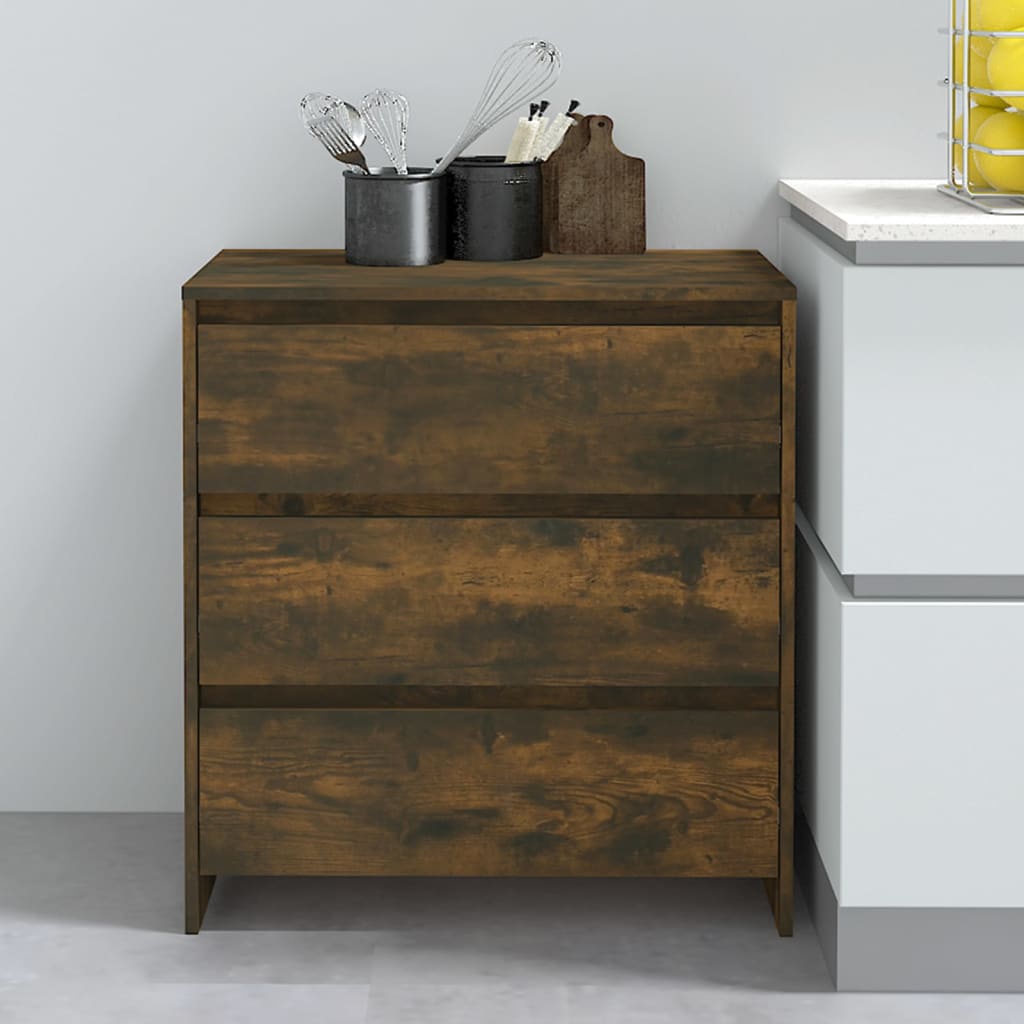 Aparador Madera Contrachapada Color Roble Ahumado 70x41x75 Cm / Vetonek_1